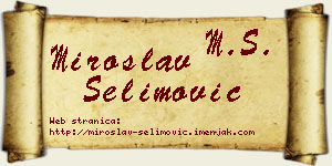Miroslav Selimović vizit kartica